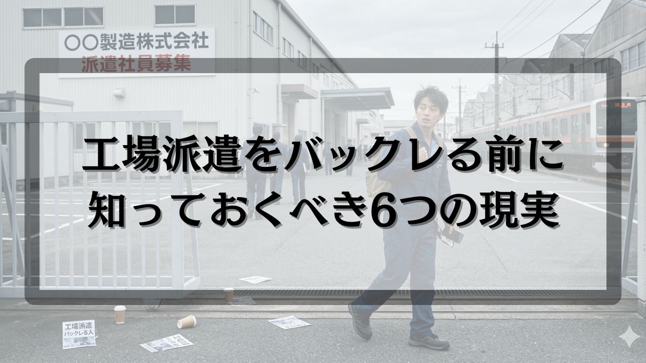 工場派遣をバックレる前に知っておくべき6つの現実